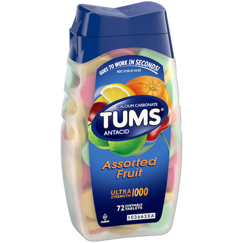 Tums Ultra Strength Assorted Fruit Tablets, 72 Each, 6 Per Pack, 4 Per Case